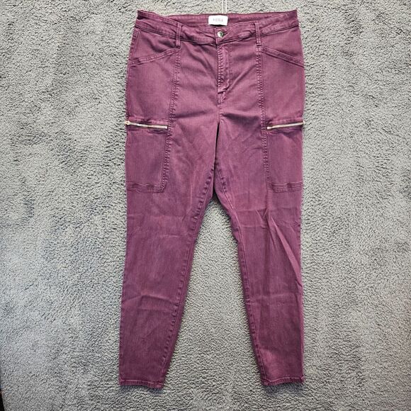 Pistola Jeans Women Size 32 Purple Cargo‎ Skinny Stretch High Rise - Picture 1 of 9